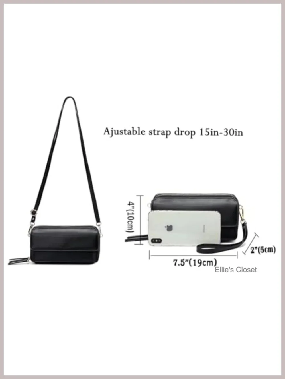 RFID Blocking Vegan Leather Crossbody Wallet Wristlet with Phone Pocket